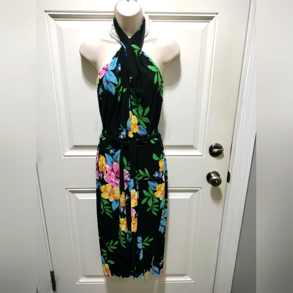 Lauren Ralph Lauren Dresses & Skirts - Lauren Ralph Lauren Pink Yellow Halter Dress Size 10